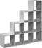 vidaXL - Kamerscherm - / - boekenkast - 4-laags - 131,5x29x131,5 - cm - hout - grijs