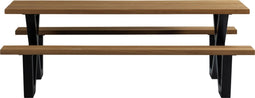 WOOOD Tablo Picknicktafel Met X-poot Buiten - Naturel - 75x206x145