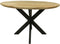 Tafel Bern rond swiss edge - 120x76 - Naturel/zwart - Mangohout/metaal