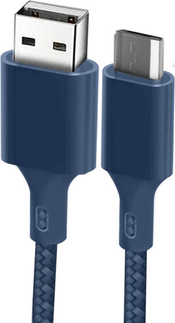 Ecologische Kabel Micro-USB Intensiteit 2.1A 2m Recyclebaar Just Green blauw
