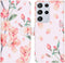 iMoshion Hoesje Geschikt voor Samsung Galaxy S21 Ultra Hoesje Met Pasjeshouder - iMoshion Design Softcase Bookcase - Meerkleurig / Blossom Watercolor