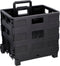 Synx Tools Opvouwbare Krat Op Wielen Boodschappentrolley Max 25 kg - Vouwkrat 40L - inklapbare trolley Boodschappentassen Met Handgreep - Opbergkrat - Boodschappenmand 2 wielen- Opvouwbaar - Trolley - Zwart