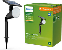 Philips Jivix - Solar sokkellamp - IP44 weerbestendig - zwart