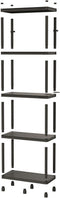 Kistenberg Stackaro Solid 75 - Kunststof Stellingkast - 5 planken 740x360x1725 mm - Zwart