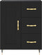 vidaXL - Dressoir - 69,5x34x90 - cm - bewerkt - hout - zwart