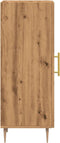 vidaXL - Dressoir - 34,5x34x90 - cm - bewerkt - hout - artisanaal - eikenkleurig