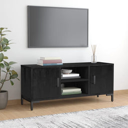 vidaXL - Tv-meubel - 110x35x48 - cm - massief - grenenhout - zwart