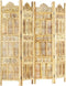 vidaXL - Kamerscherm - 4 - panelen - handgesneden - 160x165 - cm - massief - mangohout