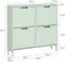 SoBuy FSR100-GR - Smalle Schoenenkast - 4 Kleppen - Groen 100x90x19 cm