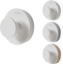 Tiger Urban - Handdoekhaak groot - Ø 5 cm - Inclusief 2 decorringen - Wit