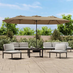 vidaXL - Parasol - dubbel - 449x245 - cm - taupe