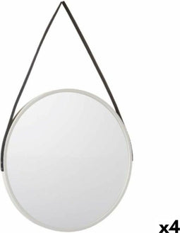 Wandspiegel 1270 Wit Zwart 45 x 45 x 3 cm Cirkel (4 Stuks)