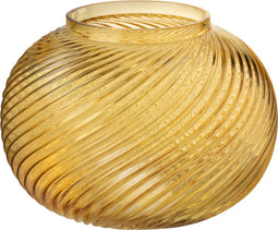 J-Line vaas Ribbels Rond - glas - geel - large - 17.00 cm hoog
