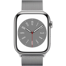 Apple Watch Series 8 - 45mm - Roestvrij staal - Zilver - GPS + Cellular