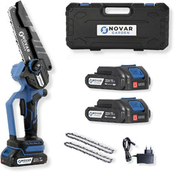 NovarGarden® Mini Kettingzaag NG3 - Takkenzaag - 2 Accu's - Inclusief Koffer