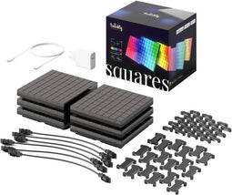 Twinkly Squares - Starterset - App-gestuurde LED wandlamp RGB - Zwart (6 stuks)