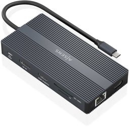 Aisens ASUC-12P017-GR - USB Hub - 4x USB 3.2 Gen1 5Gb/s 2x USB 3.2 Gen1 type-C - Ethernet 100Mbps - DisplayPort