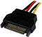Startech.com LP4SATAFM12 - Voedingskabel SATA-naar-Molex 30 cm - Geel Multi-color Rood Wit Zwart