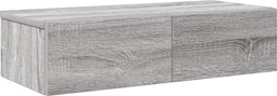 vidaXL - Wandschap - met - lades - 60x26,5x15 - cm - bewerkt - hout - grijs - sonoma