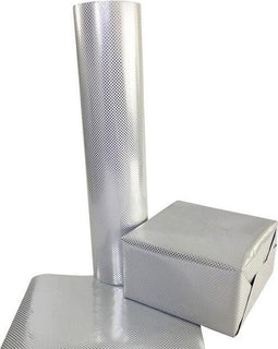 Apparaatrol zilver met stippen 100mx50cm