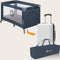 Lionelo Stefi - Campingbedje 3-in-1 - Babybed Reisbedje Box - 60x120 cm - Zij-ingang Rits - Inclusief Matras - Blauw