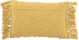 J-Line kussen Kwastje - katoen - mosterd