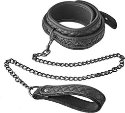 Blaze - vegan lederen halsband met ketting