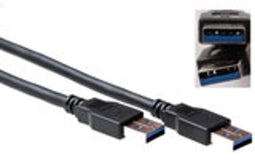 ACT SB3013 - USB 3.0 A male - A male - 200 cm - Zwart