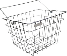 Steco Mand Vintage - Fietsmand - Stalen draad met handvat - Chroom