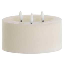Kaars LED Home ESPRIT Beige 15 x 15 x 7 cm (AA)