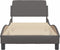 vidaXL - Bedframe - met - hoofdbord - kunstleer - grijs - 90x190 - cm