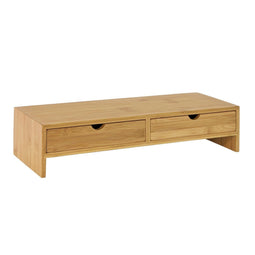 SoBuy FRG198-N - Monitorstandaard - 2 Laden - Bamboe - 18 x 45 x 11 cm