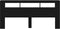 vidaXL - LED - Hoofdbord - Zwart - Eiken - Massief - Eikenhout - 220 - cm - Duurzaam