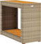 vidaXL Tuinbijzettafel met houten blad 100x40x75 cm poly rattan beige