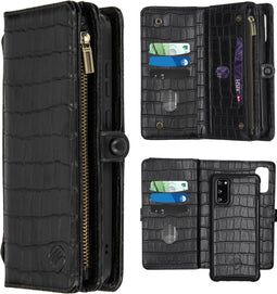 iMoshion Hoesje Geschikt voor Samsung Galaxy S20 Hoesje Met Pasjeshouder - iMoshion 2-in-1 Wallet Bookcase design - Zwart / Crocodile