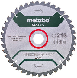 Metabo Cirkelzaagblad HW/CT 216x30mm - 40 Tanden WZ - Geschikt voor massief en multiplexhout