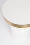 Zuiver Glam Bijzettafel Rond 36 cm Wit/ Goud