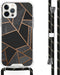 iMoshion Hoesje Geschikt voor iPhone 12 Pro Max Hoesje Met Koord - iMoshion Design Hoesje met Koord - Zwart / Meerkleurig / Goud / Black Graphic
