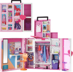 Barbie Super Kledingkast - Speelgoed kledingkast met 35 outfits en accessoires - Roze (1 stuk)