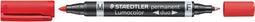 Staedtler Permanent marker - Lumocolor Duo - dubbele punt 0.6mm + 1.5mm - Rood