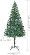 vidaXL - Kunstkerstboom - met - verlichting - kerstballen - dennenappels - 180 - cm