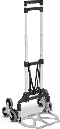 Juskys Inklapbare Trappensteekwagen - Max. 80 kg - Ergonomische handgreep - Zilver/zwart