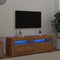 vidaXL - Tv-meubel - met - LED - 120x35x40 - cm - bewerkt - hout - artisanaal - eiken