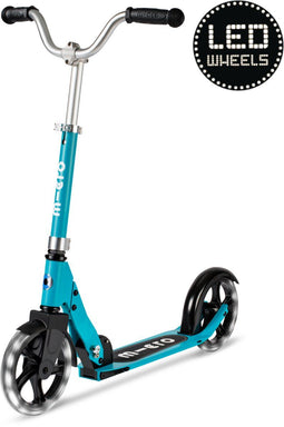 Micro - Cruiser LED - 2-wiel vouwstep - 200mm wielen - aqua