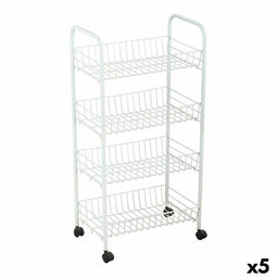 Groentetrolley Confortime Wit Metaal 4 Planken 36 x 26,5 x 86 cm (5 Stuks)