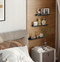 Eugad Wandplanken Set van 3 - Industrieel Design - Zwart Metaal - 43 x 10 x 4 cm (set van 3)