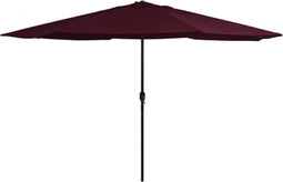vidaXL - Parasol - met - metalen - paal - 390 - cm - bordeauxrood