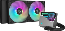 DeepCool LT240 ARGB - All-in-One Liquid CPU Cooler - 240mm 5e Gen Pomp 3400RPM FD12 ARGB Fans - Grijs/Zwart