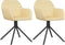 vidaXL - Eetkamerstoelen - draaibaar - 2 - st - fluweel - crèmekleurig
