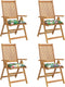 vidaXL - Stoelkussens - 4 - st - 40x40x7 - cm - stof - meerkleurig